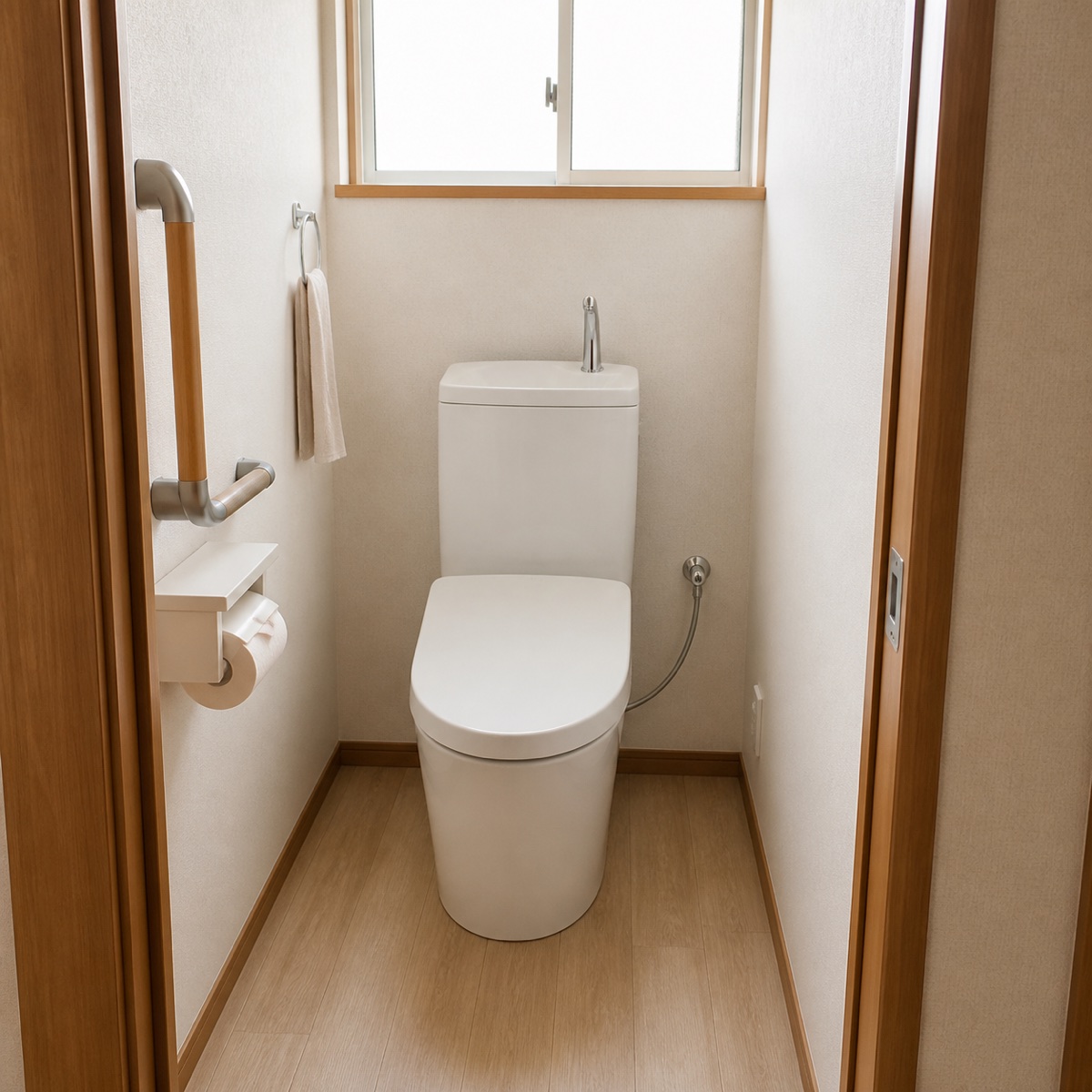 トイレ室内の設備と動線の関係が分かる相談用写真例